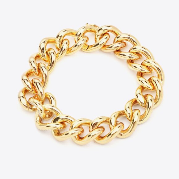 18K Gold Plated Cubic Zirconia Chain Bracelet For Women - Picture 3 of 6